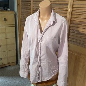 Frank and Eileen Barry long sleeve button down intentionally wrinkly rose pink M